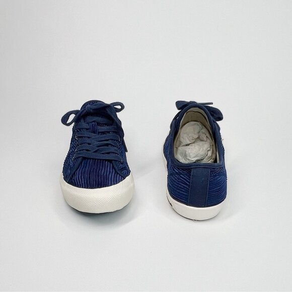 SeaVees Womens 6 Monterey Sneaker Navy Crinkled Satin Casual Shoes - Picture 5 of 11